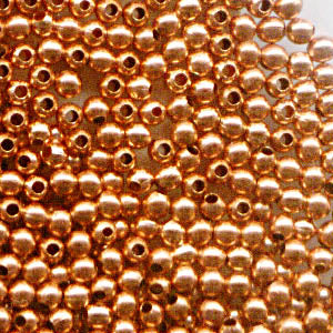Metal Beads - 2mm Seamless Round - Bright Copper (25)