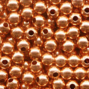 Metal Beads - 4mm Seamless Round - Bright Copper (25)