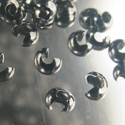 Crimp Bead Covers Smooth - 3mm - Gunmetal (100)
