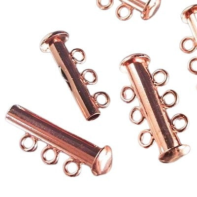 Clasp - 3-Strand - Slide Tube - Bright Copper