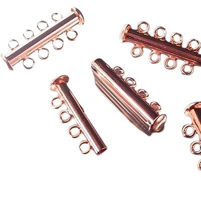 Clasp - 4-Strand - Slide Tube - Bright Copper