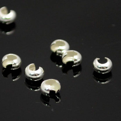 Crimp Bead Covers Smooth - 2.5mm - Sterling (10)
