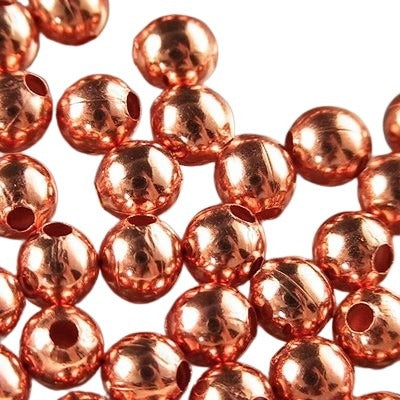 Metal Beads - 5mm - Seamless Round - Bright Copper (25)
