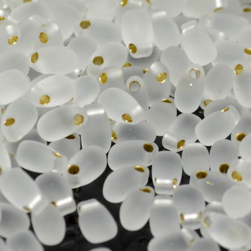 Miyuki - 3x5.5mm Long Drop Bead - Matte Silver-Lined Crystal