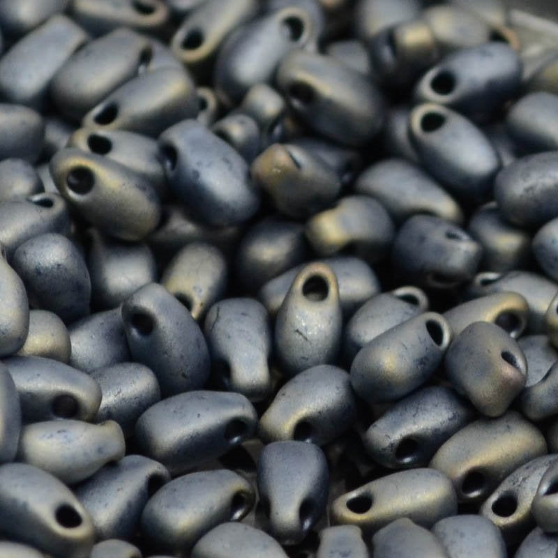 Miyuki - 3x5.5mm Long Drop Bead - Matte Metallic Silver Grey