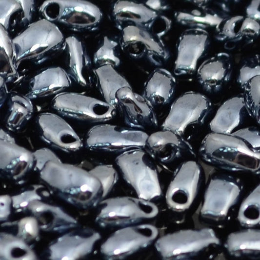 Miyuki - 3x5.5mm Long Drop Bead - Gunmetal