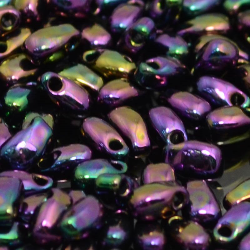 Miyuki - 3x5.5mm Long Drop Bead - Metallic Dark Plum Iris