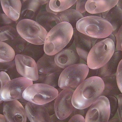 Miyuki - 4x7mm Long Magatamas - Matte Transparent Smokey Amethyst (tube)