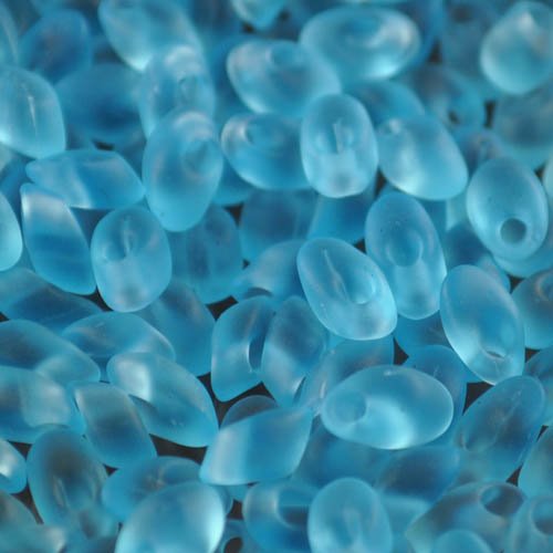 Miyuki - 4x7mm Long Magatamas - Matte Transparent Aqua (tube)