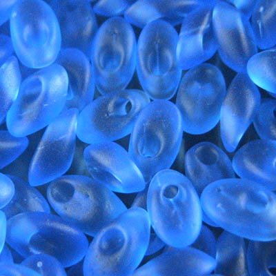 Miyuki - 4x7mm Long Magatamas - Matte Transparent Sapphire (tube)