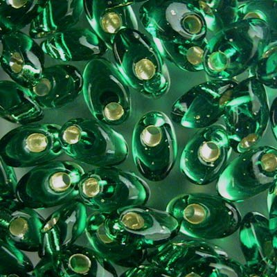 Miyuki - 4x7mm Long Magatamas - Silver lined Green (tube)