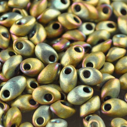 Miyuki - 4x7mm Long Magatamas - Matte Metallic Khaki Iris (tube)