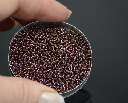 Miyuki Seed Beads 11/0 - mb11-0013 - Silver Lined Dark Smokey Amethyst 10g