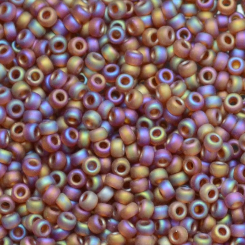 Miyuki Seed Beads - 11/0 - Matte Transparent Dark Topaz AB -mb11-0134FRb250- 250