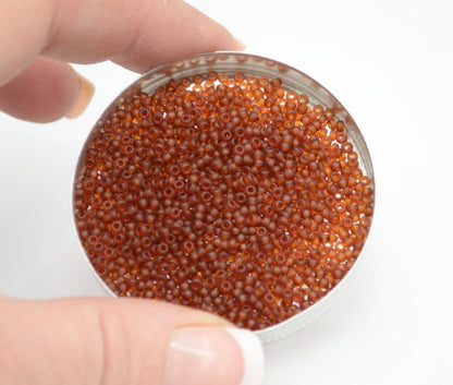 Miyuki Seed Beads 11/0 - mb11-0134F - Matte Transparent Dark Topaz 22g