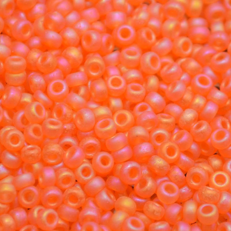 Miyuki Seed Beads - 11/0 - Matte Transparent Orange AB -mb11-0138FRb250- 250g