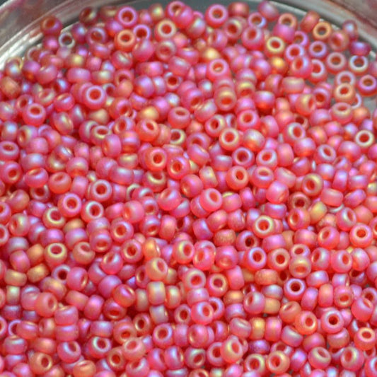 Miyuki Seed Beads - 11/0 - Matte Transparent Ruby AB -mb11-0141FRb250- 250g