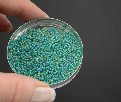 Miyuki Seed Beads 11/0 - mb11-0147FR - Matte Transparent Emerald AB 10g