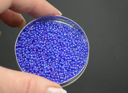 Miyuki Seed Beads 11/0 - mb11-0151FR - Matte Transparent Cobalt AB 10g