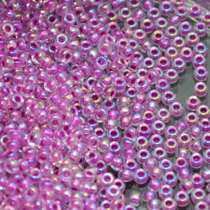 Miyuki Seed Beads - 11/0 - Raspberry Lined Crystal AB -mb11-0264b250- 250g