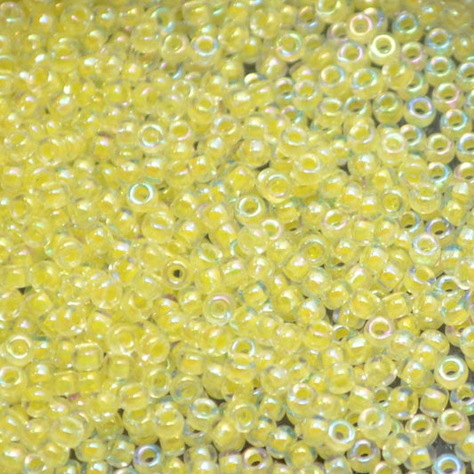Miyuki Seed Beads - 11/0 - Light Yellow Lined Crystal AB -mb11-0273b250- 250g