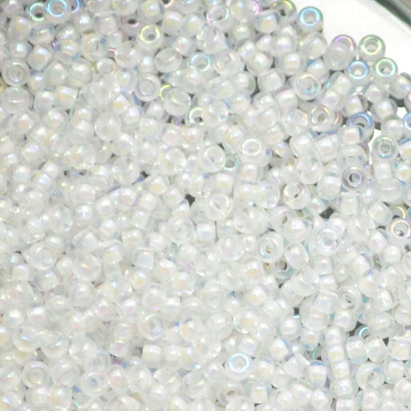 Miyuki Seed Beads - 11/0 - White Lined Crystal AB -mb11-0284b250- 250g