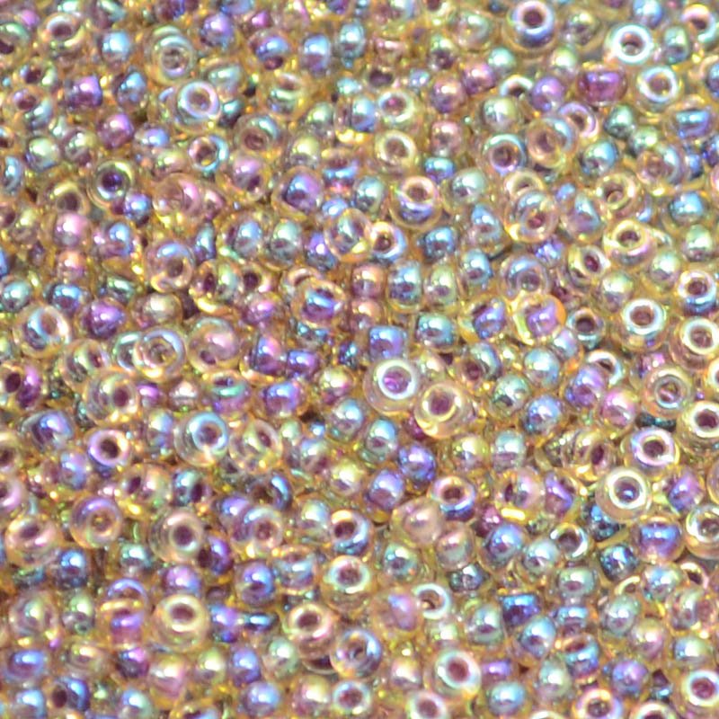 Miyuki Seed Beads - 11/0 - Berry Lined Light Topaz AB -mb11-0342b250- 250g