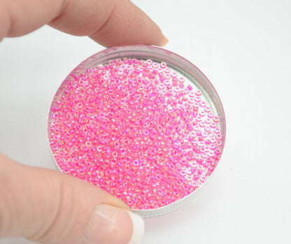 Miyuki Seed Beads 11/0 - mb11-0355 - Hot Pink Lined Crystal AB 10g