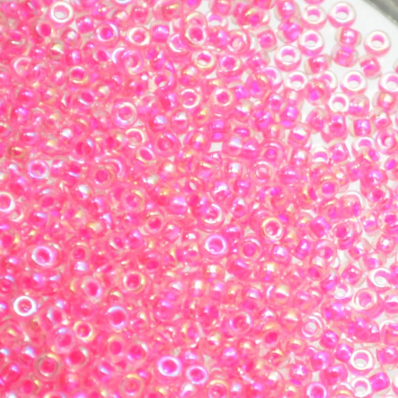 Miyuki Seed Beads - 11/0 - Hot Pink Lined Crystal AB -mb11-0355b250- 250g