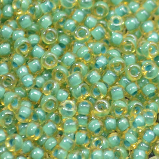 Miyuki Seed Beads 11/0 - mb11-0374 - Turquoise Lined Light Topaz Lustre 10g