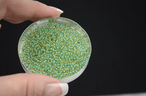 Miyuki Seed Beads 11/0 - mb11-0374 - Turquoise Lined Light Topaz Lustre 10g