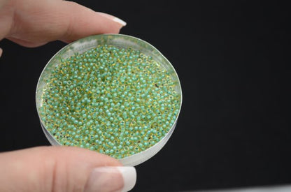 Miyuki Seed Beads 11/0 - mb11-0374 - Turquoise Lined Light Topaz Lustre 10g