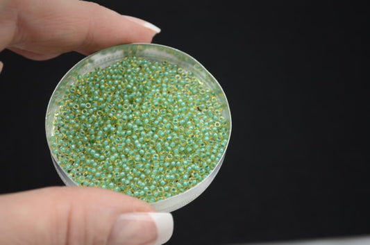 Miyuki Seed Beads 11/0 - mb11-0374 - Turquoise Lined Light Topaz Lustre 10g