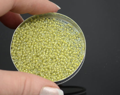 Miyuki Seed Beads 11/0 - mb11-0378 - Light Olive Lined Crystal Lustre 22g