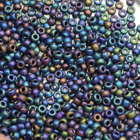 Miyuki Seed Beads 11/0 - mb11-0401fr - Matte Black AB 10g