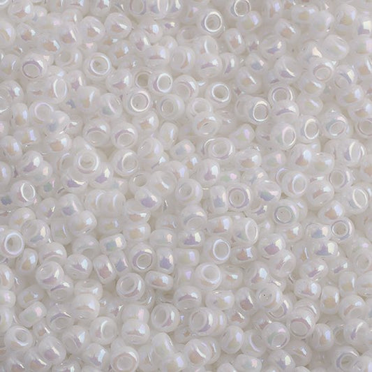 Miyuki Seed Beads - 11/0 - White Pearl AB -mb11-0471b250- 250g