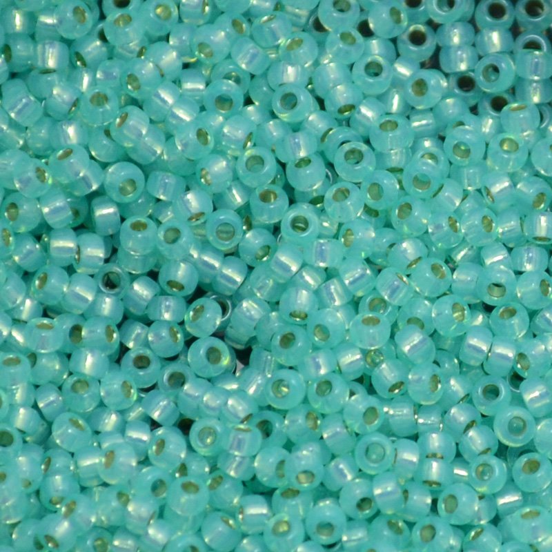 Miyuki Seed Beads - 11/0 - Dyed Sea Green Silver Lined Alabaster -mb11-0571b250-