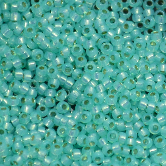 Miyuki Seed Beads - 11/0 - Dyed Sea Green Silver Lined Alabaster -mb11-0571b250-