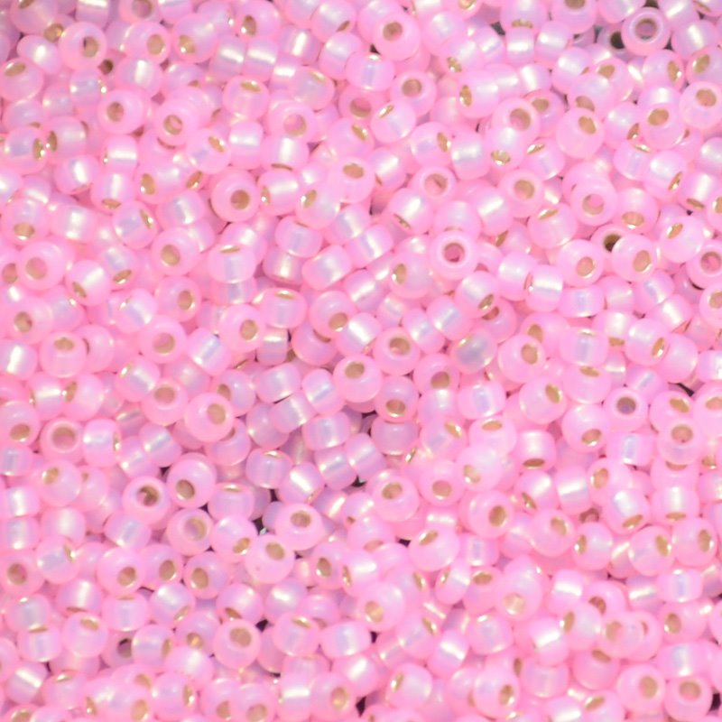 Miyuki Seed Beads - 11/0 - Dyed Pink Silver Lined Alabaster -mb11-0643b250- 250g