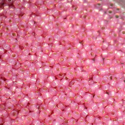 Miyuki Seed Beads 11/0 - mb11-0645 - Dyed Dark Rose Silver Lined Alabaster 22g