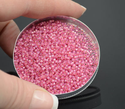 Miyuki Seed Beads 11/0 - mb11-0645 - Dyed Dark Rose Silver Lined Alabaster 22g