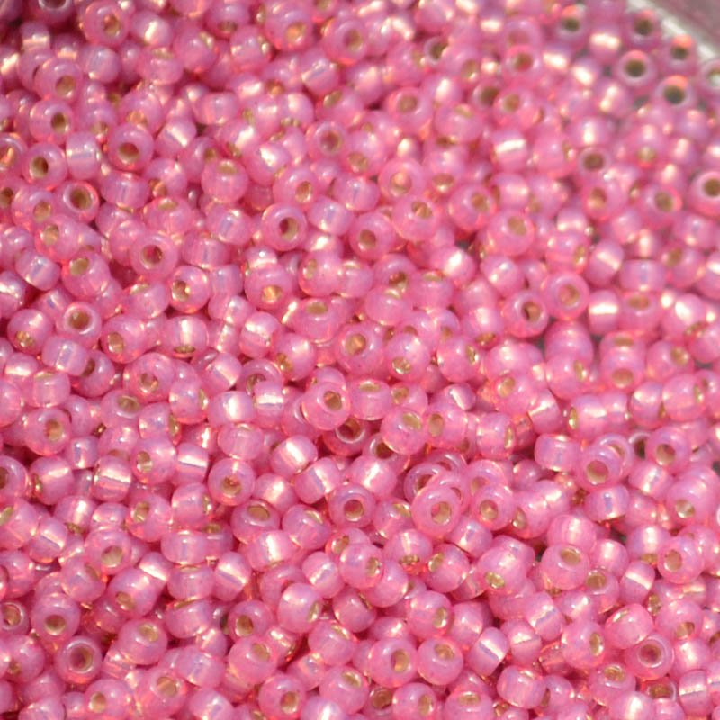 Miyuki Seed Beads - 11/0 - Dyed Dark Rose Silver Lined Alabaster -mb11-0645b250-