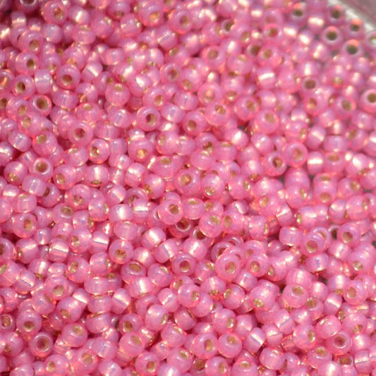 Miyuki Seed Beads - 11/0 - Dyed Dark Rose Silver Lined Alabaster -mb11-0645b250-