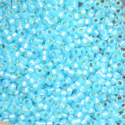 Miyuki Seed Beads 11/0 - mb11-0647 - Dyed Silver Lined Aqua Alabaster 22g