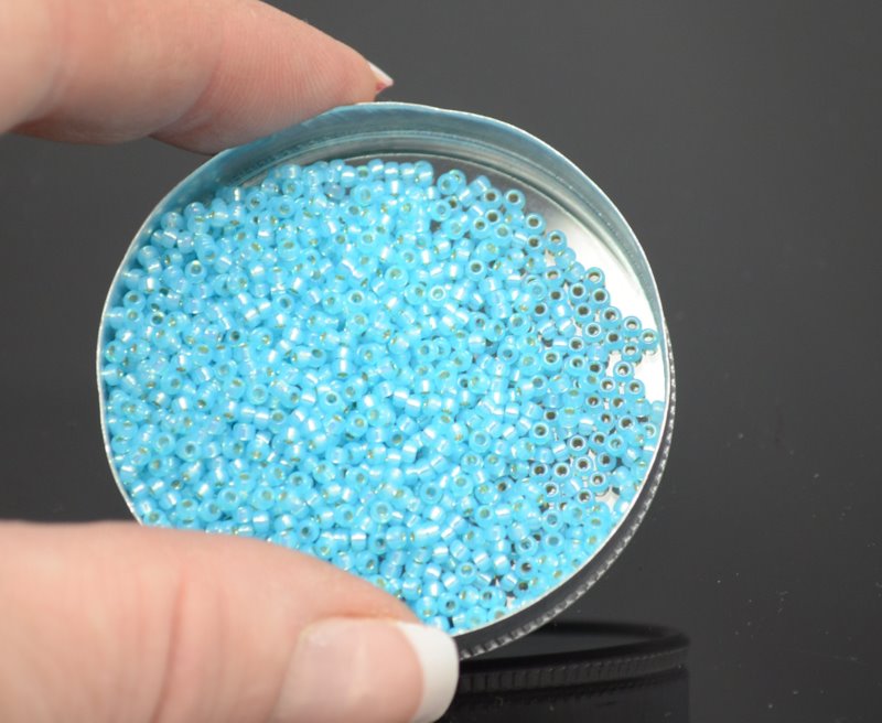 Miyuki Seed Beads 11/0 - mb11-0647 - Dyed Silver Lined Aqua Alabaster 22g