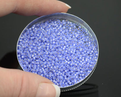 Miyuki Seed Beads 11/0 - mb11-0649 - Dyed Violet Silver Lined Alabaster 22g