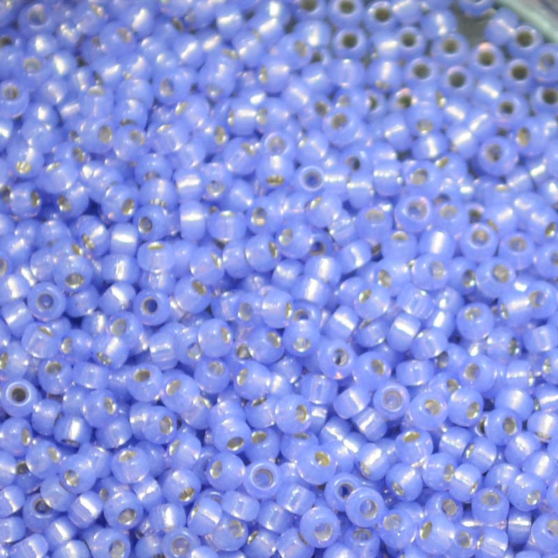 Miyuki Seed Beads - 11/0 - Dyed Violet Silver Lined Alabaster -mb11-0649b250- 25