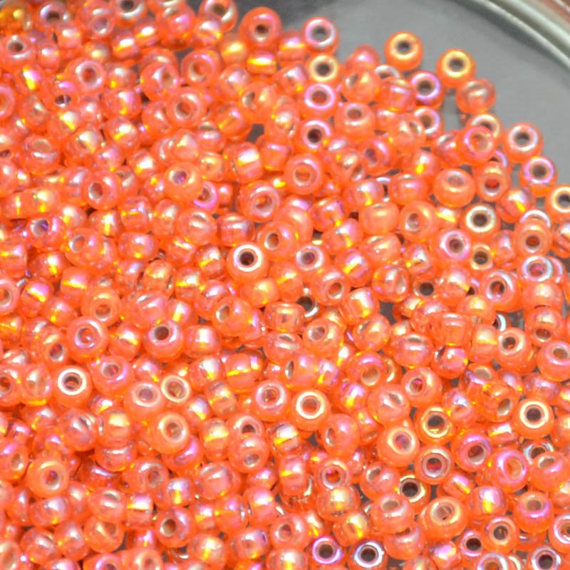 Miyuki Seed Beads - 11/0 - Silver Lined Orange AB -mb11-1008b250- 250g