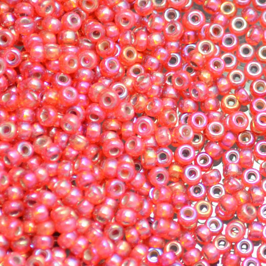 Miyuki Seed Beads 11/0 - mb11-1010 - Silver Lined Flame Red AB 10g