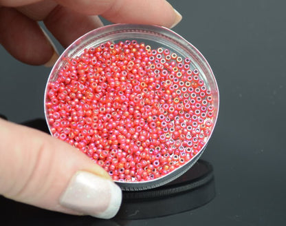 Miyuki Seed Beads 11/0 - mb11-1010 - Silver Lined Flame Red AB 10g